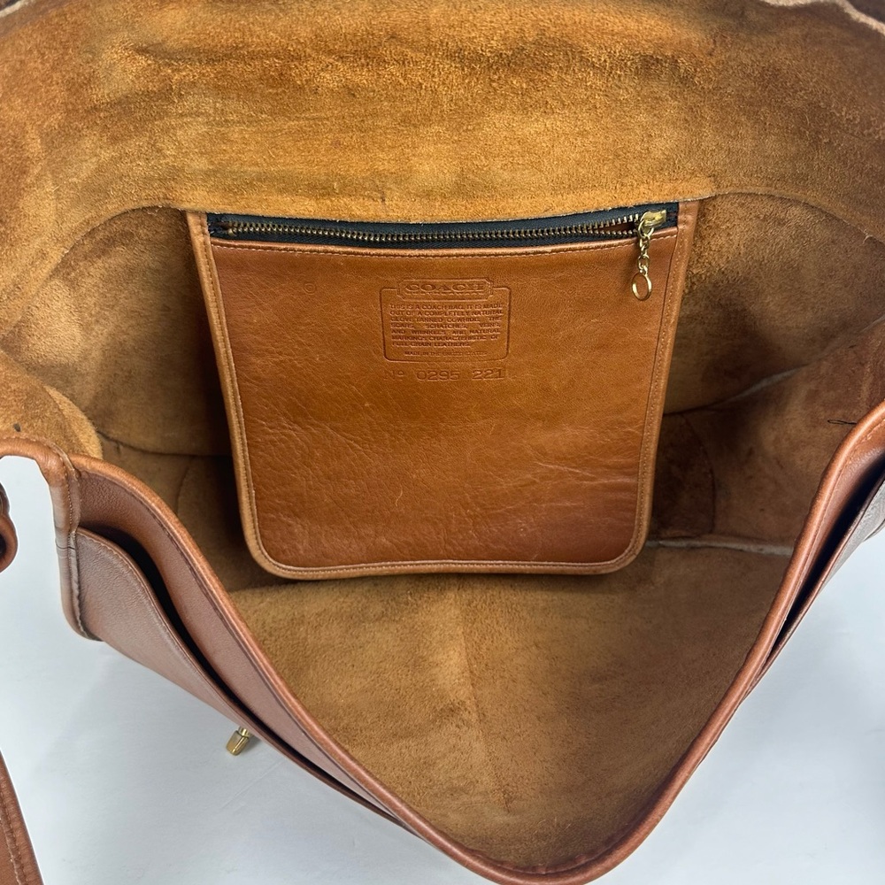 Vintage Coach British Tan Leather Carrier Brief Top Handle Bag 9800 - Picture 14 of 15